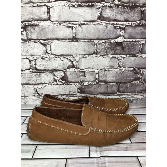 JP Tods Brown Leather Penny Loafers Driving Slip On Shoes Men Sz 10.5M US/44EU - Picture 9 of 16